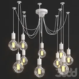 Light Cable Chandelier in white
